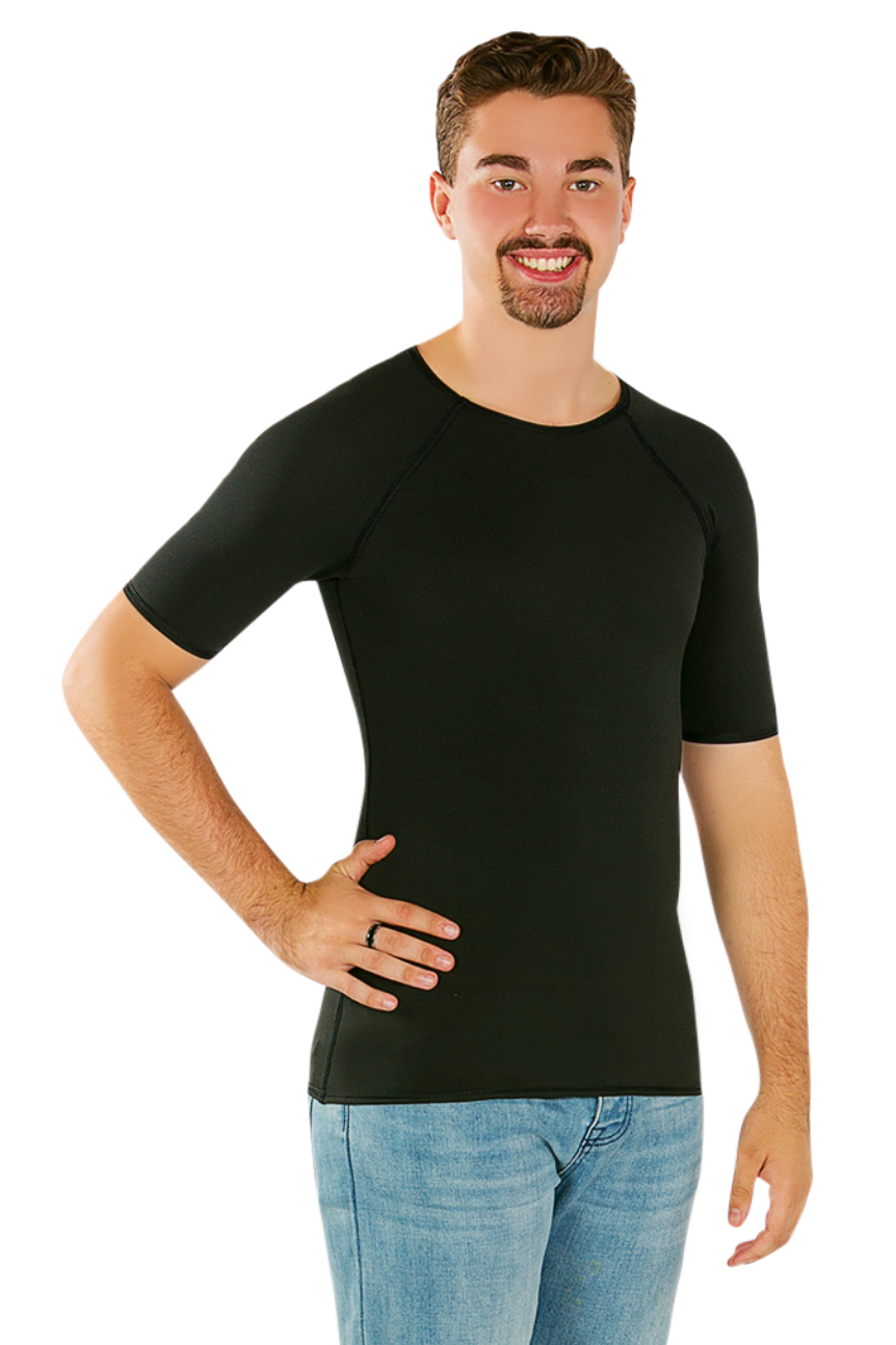 XXS (80 - 81cm) / Black - CalmCare Sensory Short Sleeve Shirt | Men - Shirts - CalmCare