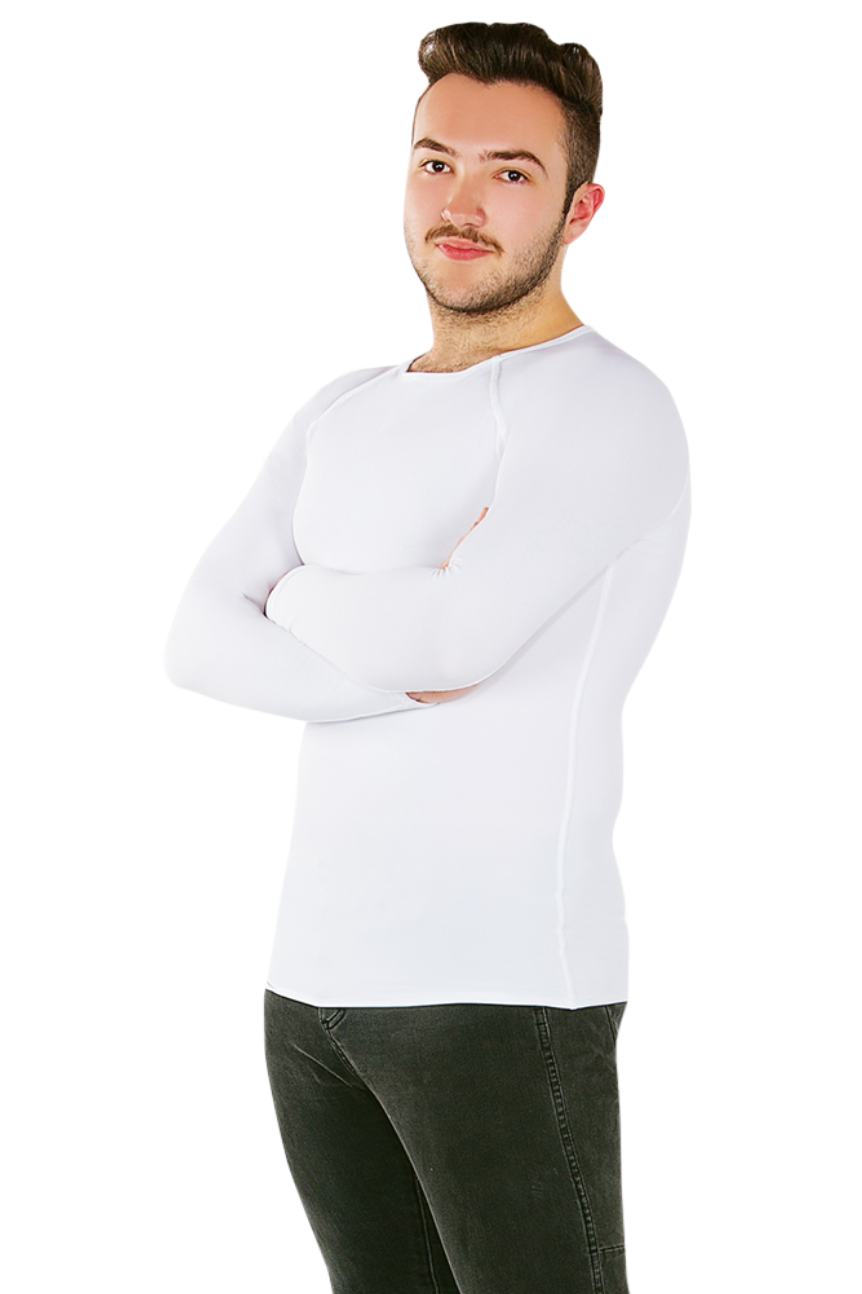 2XS (31") or (80-84cm) / White - CalmCare Sensory Long Sleeve Shirt | Men - LS Shirts - CalmCare