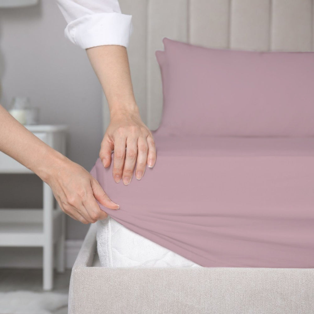 Sensory Fitted Bed Sheet - Blush CalmCare