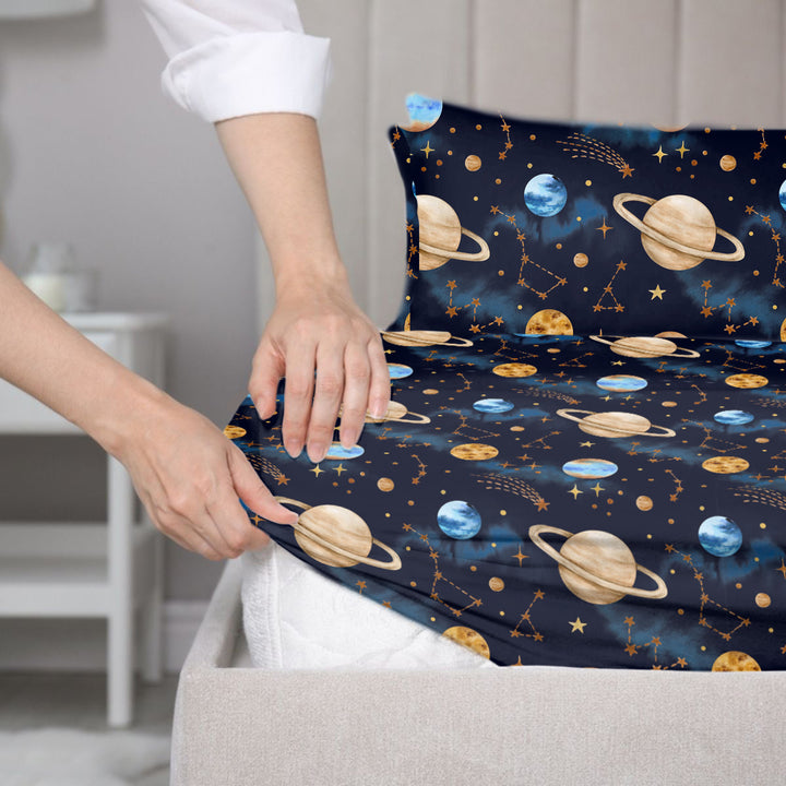 Sensory Fitted Bed Sheet - Outer Space CalmCare