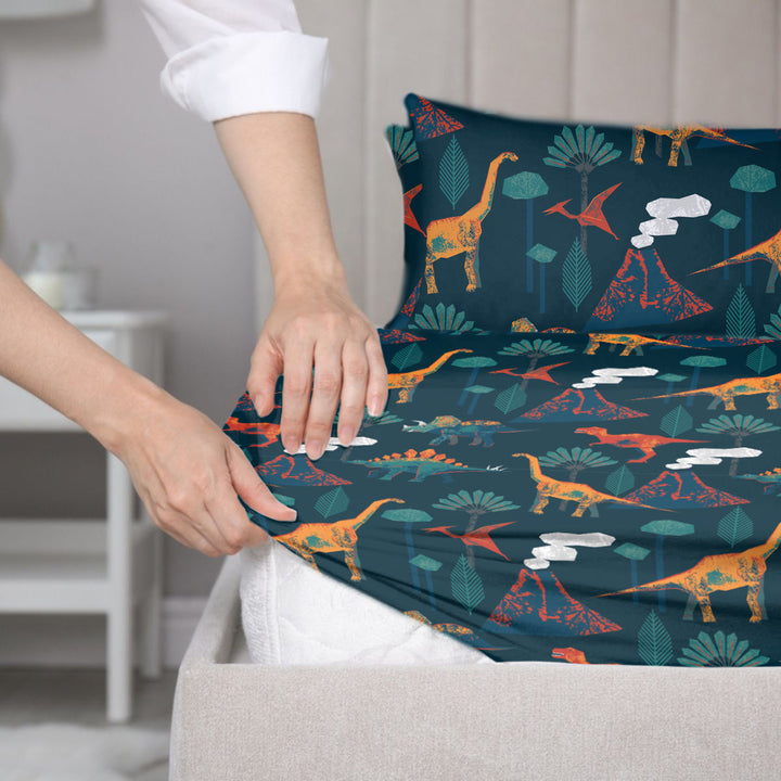 Sensory Fitted Bed Sheet - Prehistoric CalmCare