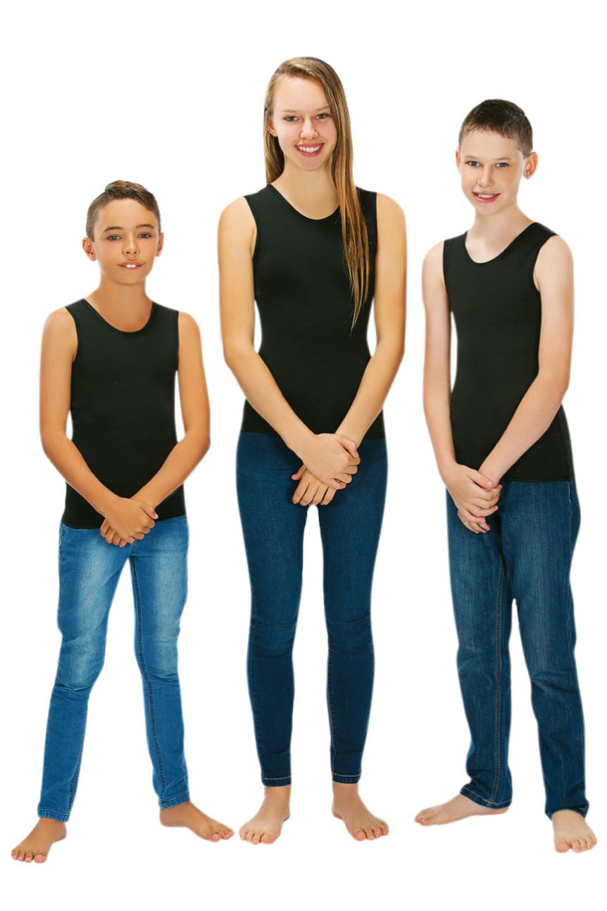 1 (19") or (48-49cm) / Black - CalmCare Calming Undervest 3 Pack | Child | Unisex - Vests - CalmCare