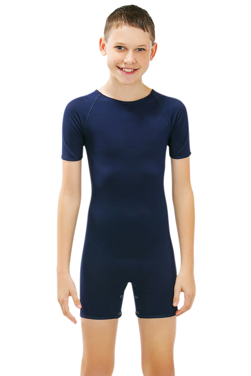 2 (20.5") or (52-53cm) / Navy - CalmCare Bodysuit - Short Sleeve | Boys - SS Suit - CalmCare