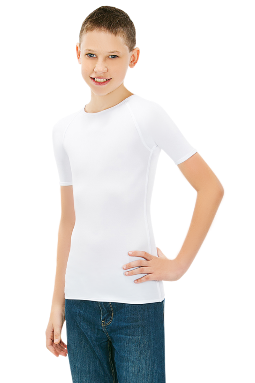 1 (19") or (48-49cm) / White - CalmCare Sensory Short Sleeve Shirt | Boys - Shirts - CalmCare
