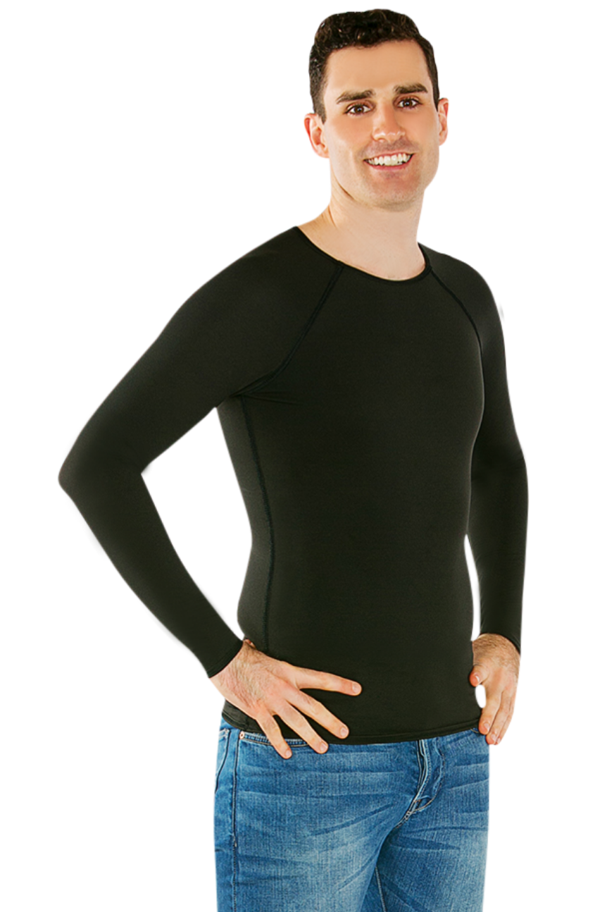 2XS (31") or (80-84cm) / Black - CalmCare Sensory Long Sleeve Shirt | Men - LS Shirts - CalmCare
