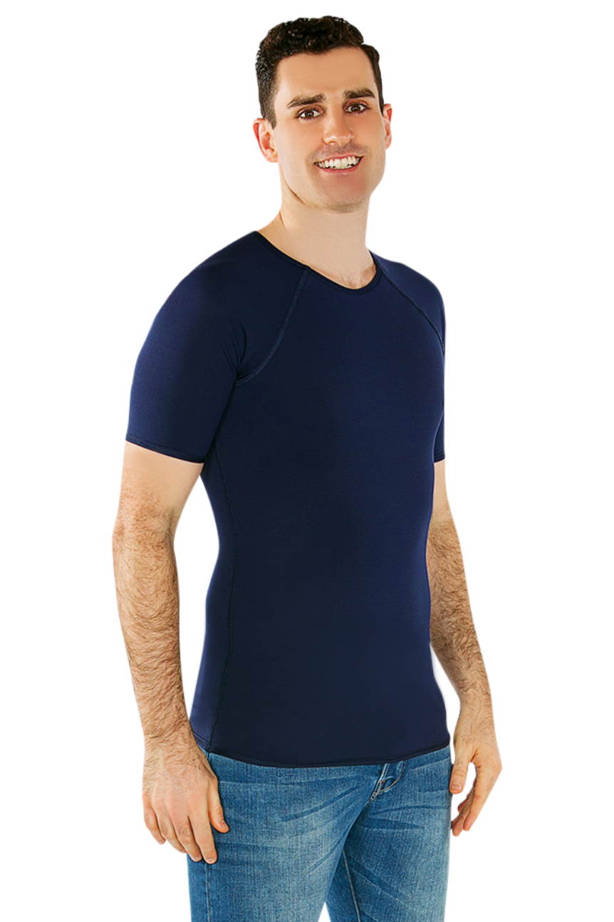 XXS (80 - 81cm) / Navy - CalmCare Sensory Short Sleeve Shirt | Men - Shirts - CalmCare