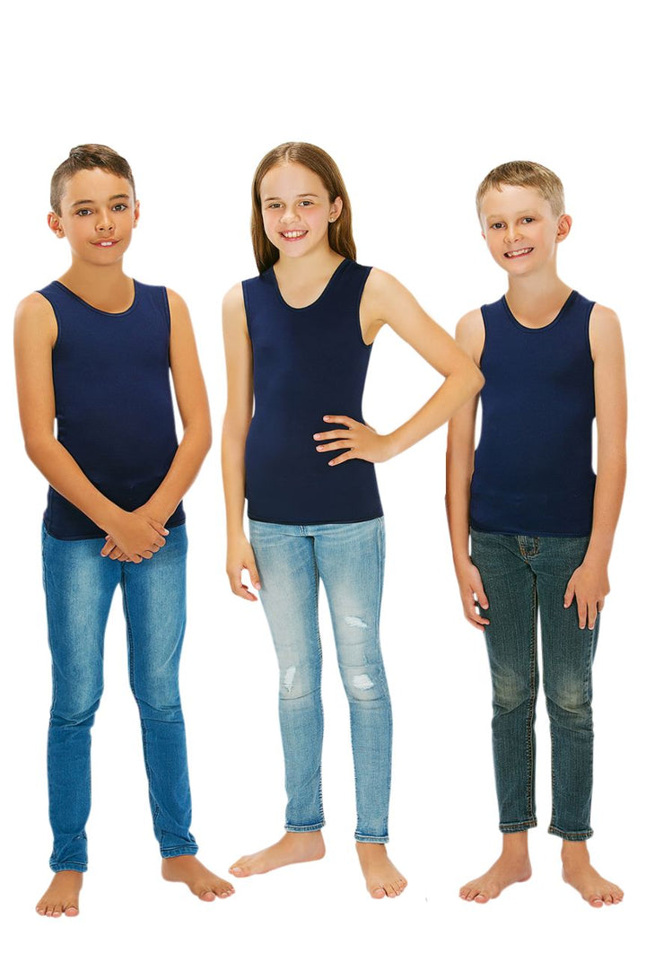 1 (19") or (48-49cm) / Navy - CalmCare Calming Undervest 3 Pack | Child | Unisex - Vests - CalmCare