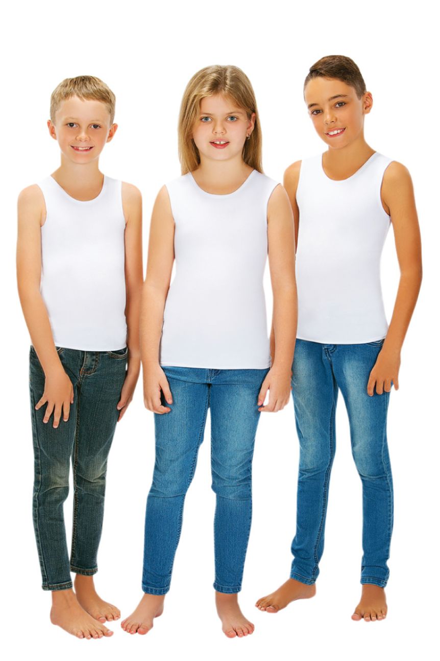1 (19") or (48-49cm) / White - CalmCare Calming Undervest 3 Pack | Child | Unisex - Vests - CalmCare