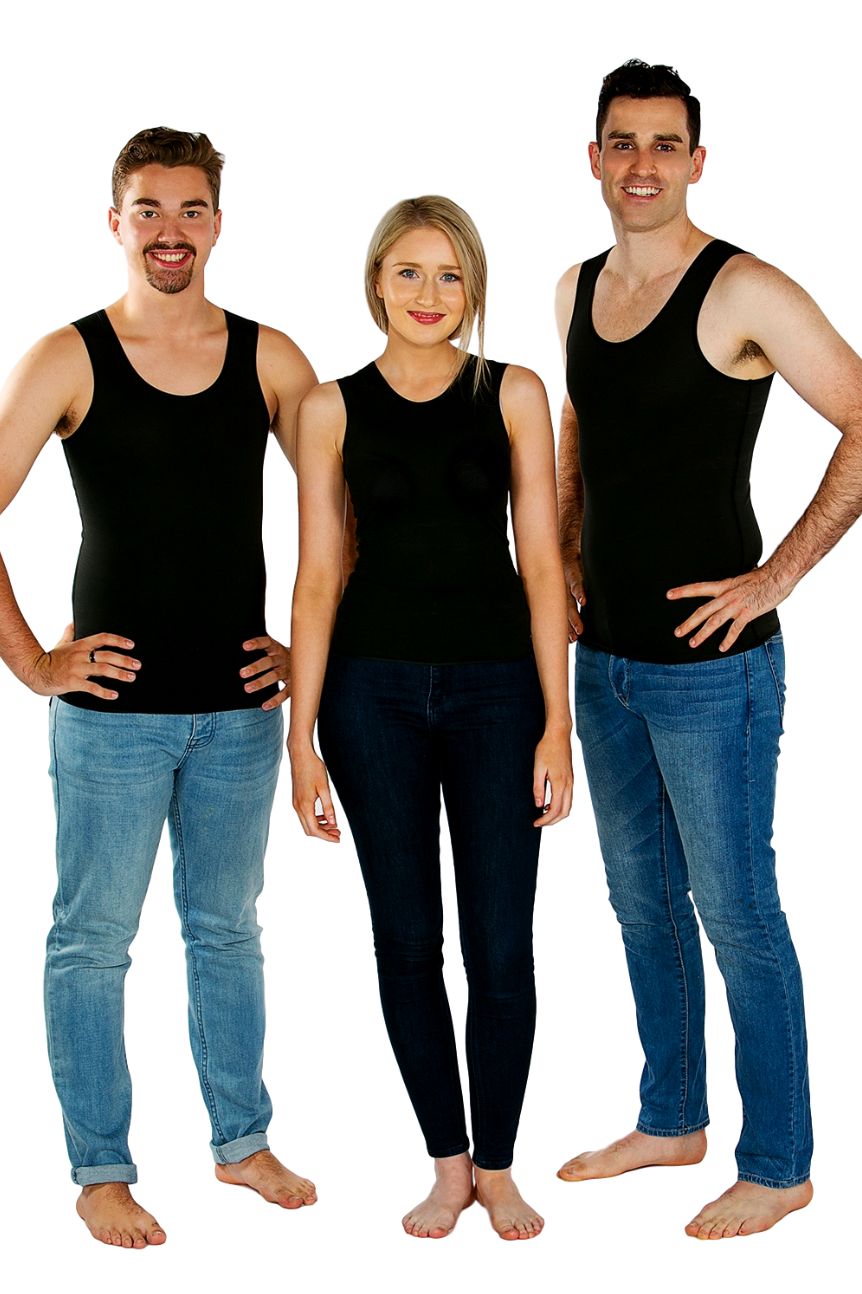 4XS (27.5") or (70-74cm) / Black - CalmCare Calming Undervest 3 Pack | Adult | Unisex - Vests - CalmCare