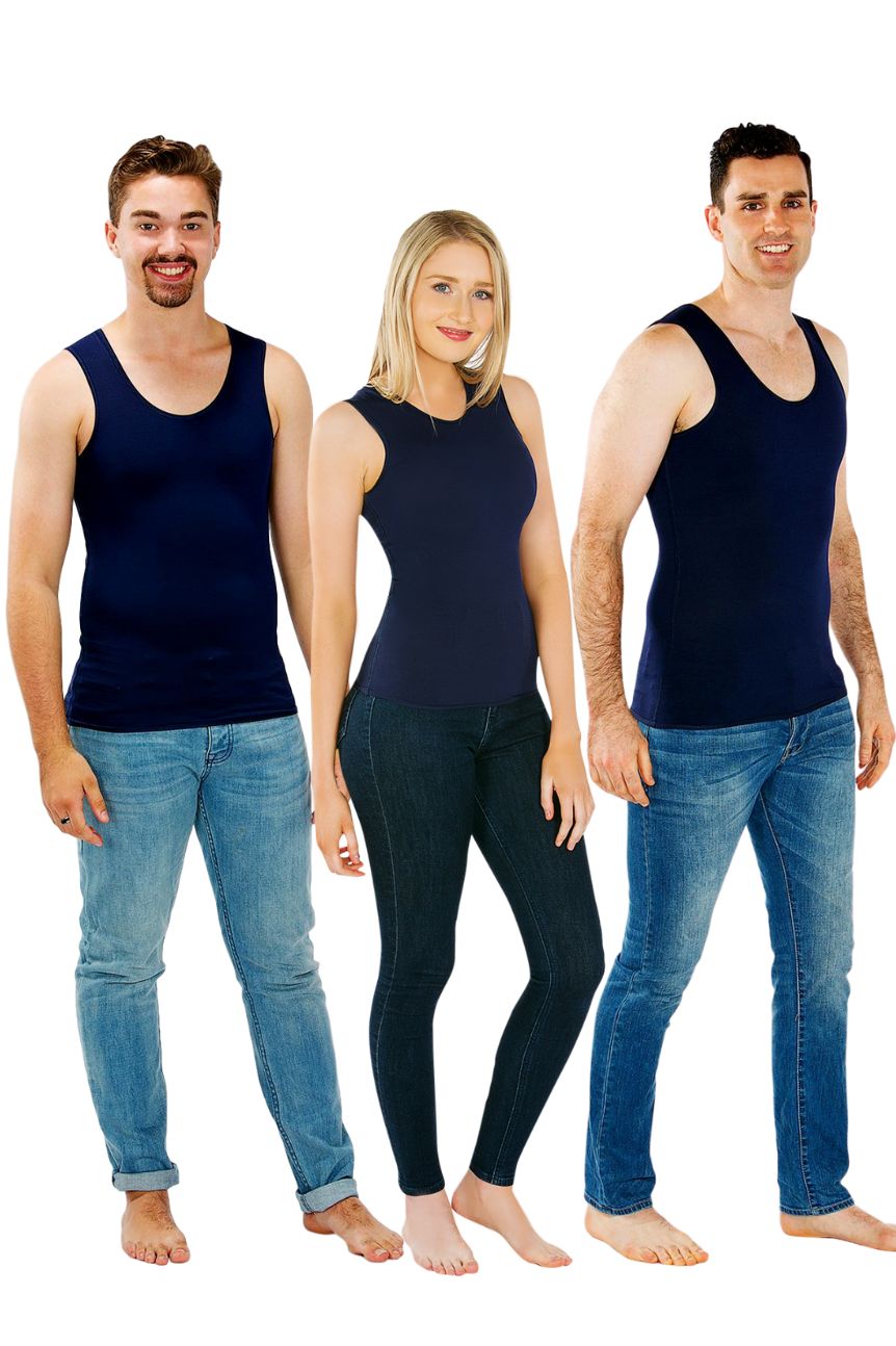 4XS (27.5") or (70-74cm) / Navy - CalmCare Calming Undervest 3 Pack | Adult | Unisex - Vests - CalmCare